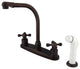 Kingston Brass Centerset Kitchen Faucet, Oil Rubbed Bronze