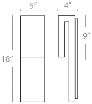 Modern Forms Double Down LED Outdoor Wall Sconce in Black