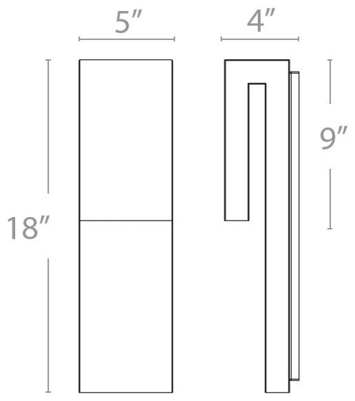 Modern Forms Double Down LED Outdoor Wall Sconce in Black