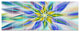 Dancing Blue Fractal Flower, Floral Canvas Art Print, 83"x32", 7 Panels