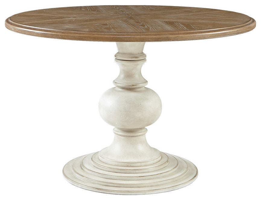 Madison Park Wood  Mid-century Modern Dining Table, Reclaimed Walnut/Antique Cream, Dining Table
