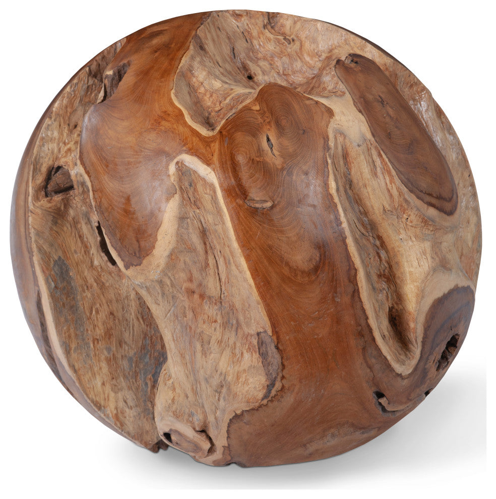 Origins Ball Sculpture, Teak Wood, Colossal