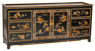Black Lacquer Dresser Landscape