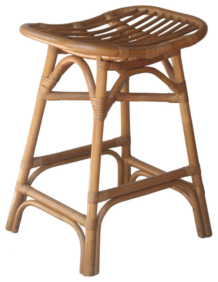 Damara Rattan Counter Stool, Canary Brown
