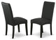 East West Furniture Driscol 39" Fabric Dining Chairs in Black (Set of 2)