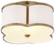 3-Light Semi-Flush Mount, Natural Brass