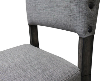 Anna Antique-Style Rustic Light Gray Upholstered Side Chairs, Set of 2
