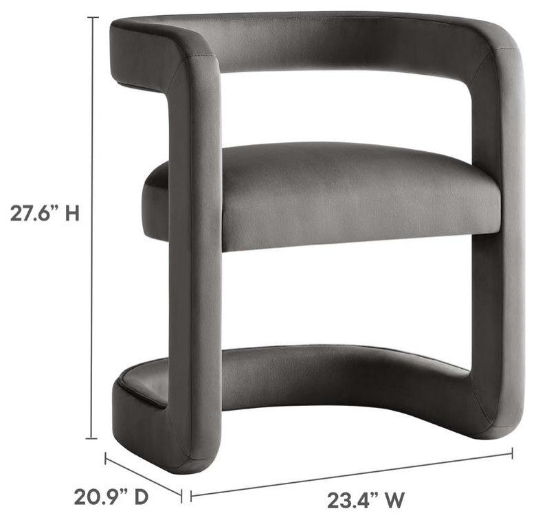 Winslow Performance Velvet Barrel Accent Chair
