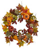 24" Pumpkin, Gourd, Berry and Maple Leaf Wreath