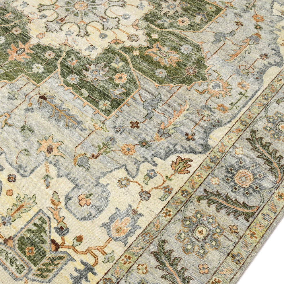 Milano Caly Area Rug, White, 9' x 12', Medallion