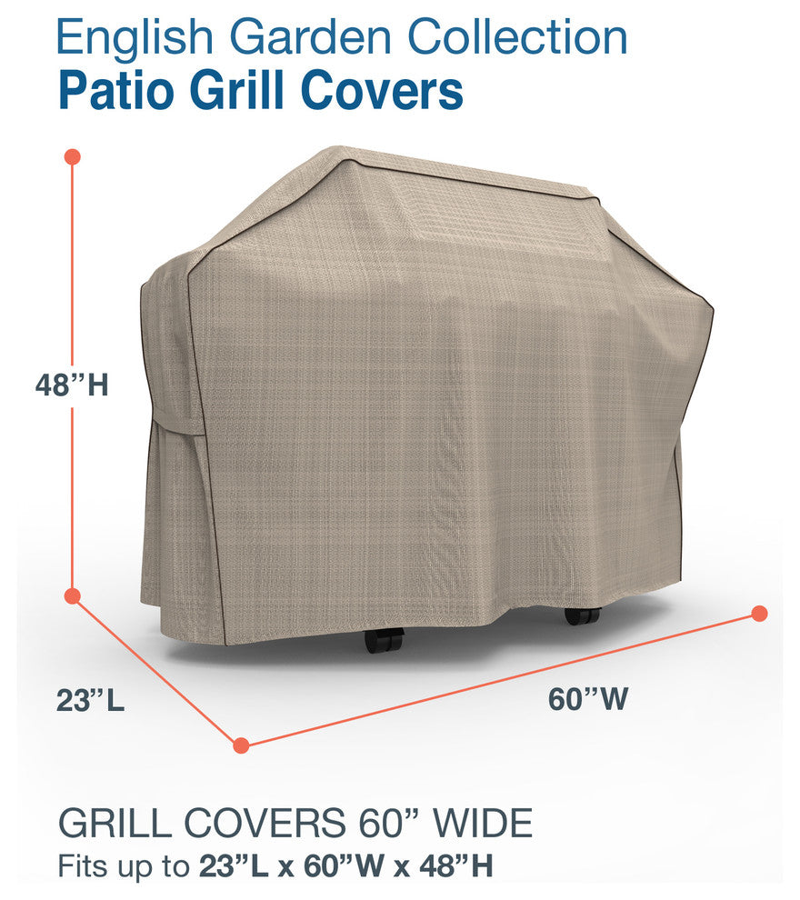 Budge English Garden Tan Tweed Grill Cover, 60"