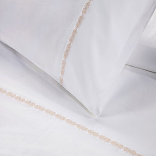 350TC Laurel Embroidered Border Sheet Set, 4 Piece, Blush, Twin