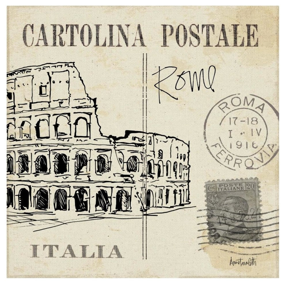 "Postcard Sketches IV" Digital Paper Print by Anne Tavoletti, 26"x26"