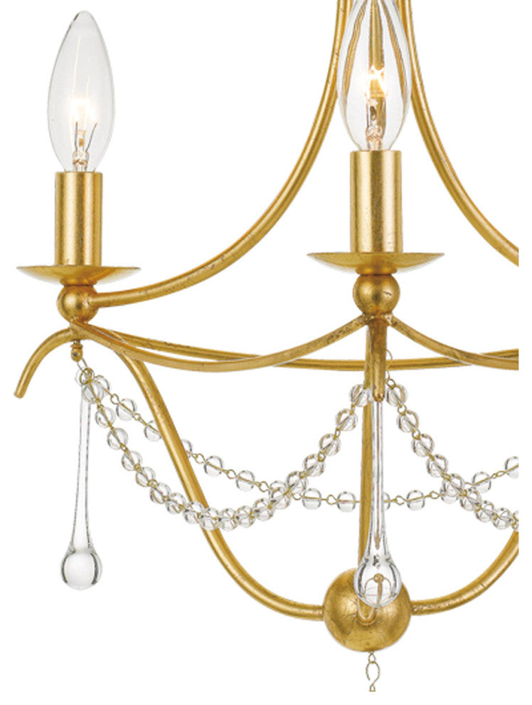 Metro 3-Light Chandelier, Antique Gold