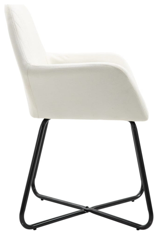 vidaXL Dining Chairs 6 pcs Cream Fabric