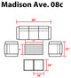 kathy ireland Madison Ave. 8 Piece Aluminum Patio Furniture Set 08c, Onyx