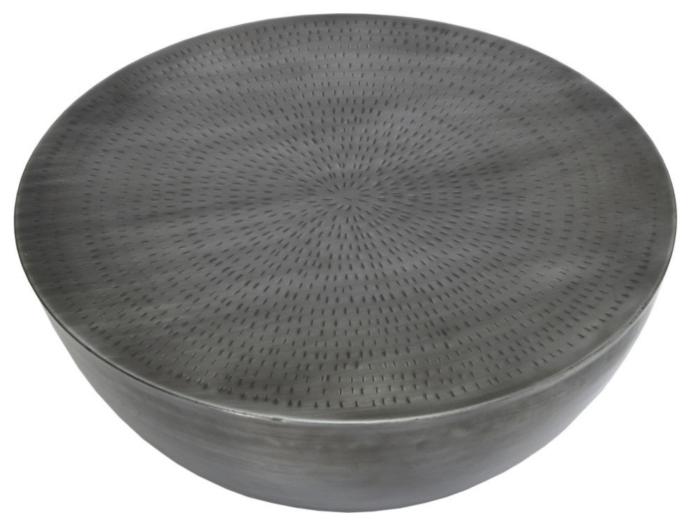 Contemporary Conga Coffee Table Antique Zinc - Silver