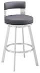 Flynn Swivel Counter or Bar Stool in Faux Leather and Metal