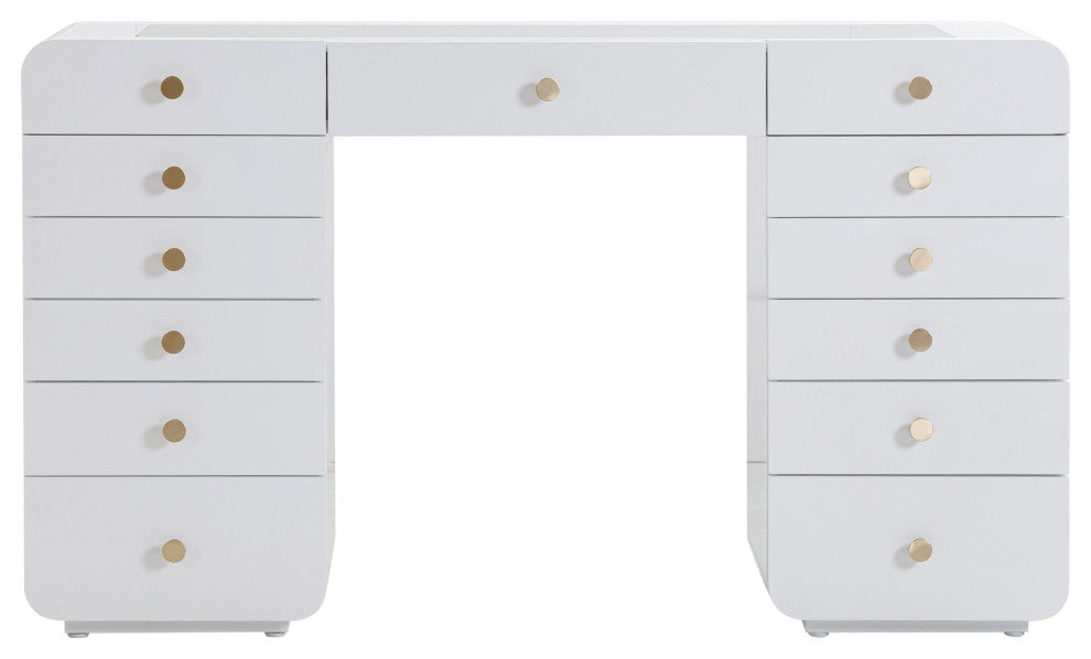 Hollywood White Vanity Desk White