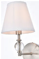 Beau 1-Light Bath Sconce, Satin Nickel With White Fabric Shade