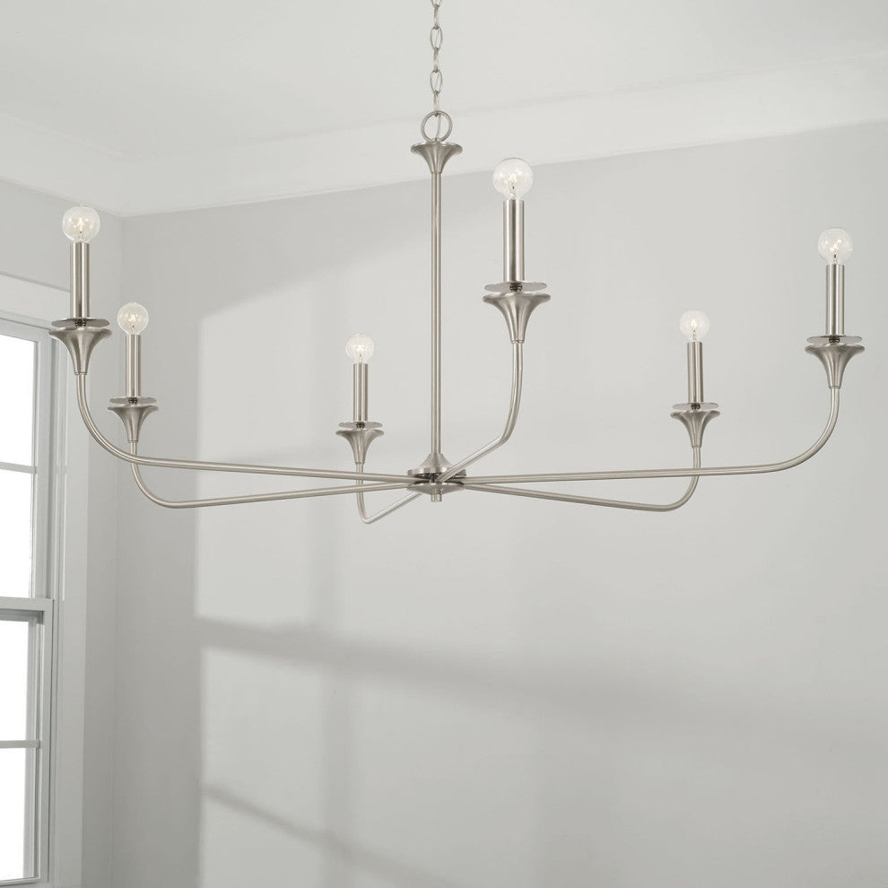 HomePlace Lighting Presley 6-Light Chandelier 448961BN Brushed Nickel