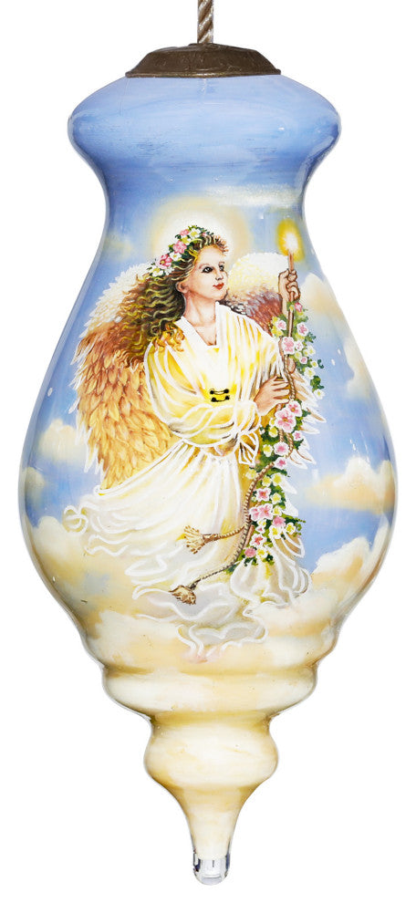 Angel Divine Hand Painted Mouth Blown Glass Ornament