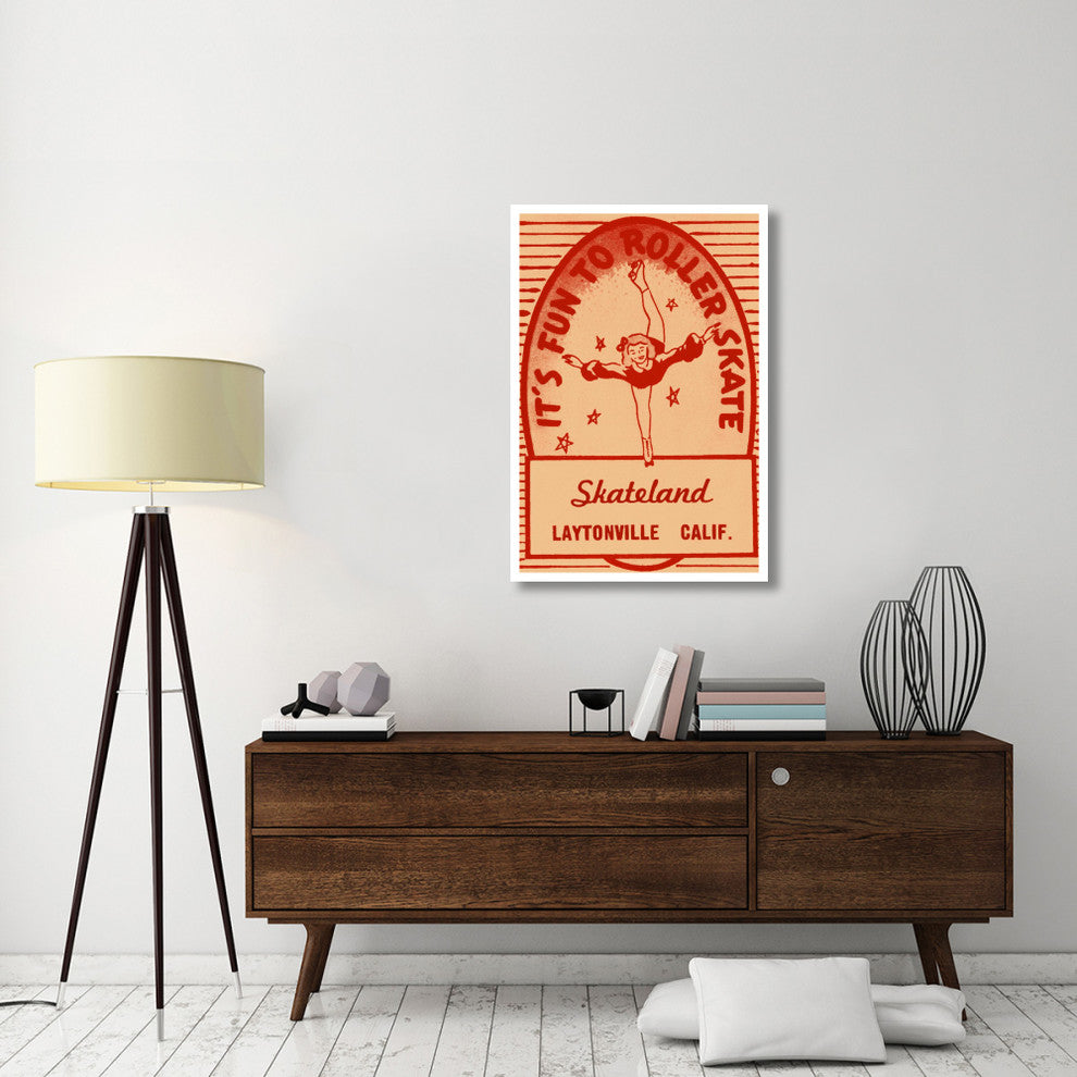 "It's Fun To Roller Skate" Digital Paper Print by Retrorollers, 29"x42"