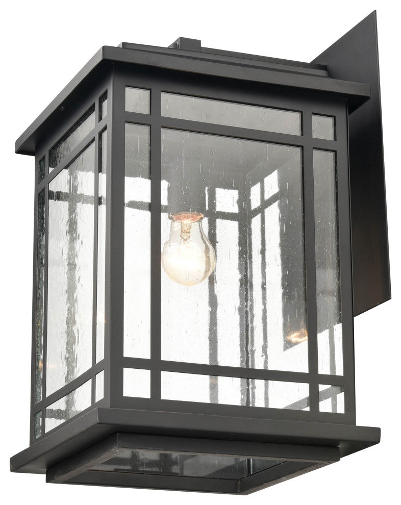 1 Light 11 in. Powder Coat Black Outdoor
