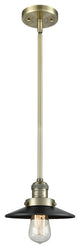 1-Light Railroad 8" Mini Pendant, Antique Brass