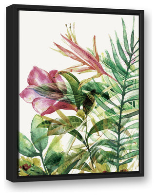 Tropical Plants 18x24 Black Floating Framed Canvas