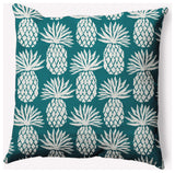 18x18" Pineapple Pattern Nautical Decorative Indoor Pillow, Ocean Teal