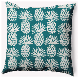 18x18" Pineapple Pattern Nautical Decorative Indoor Pillow, Ocean Teal