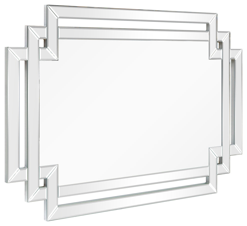 Crosspath Beveled Framed Wall Mirror