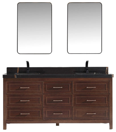 WK2428-72-EB-B Vanity With Mirror, Sconce and Faucet Included