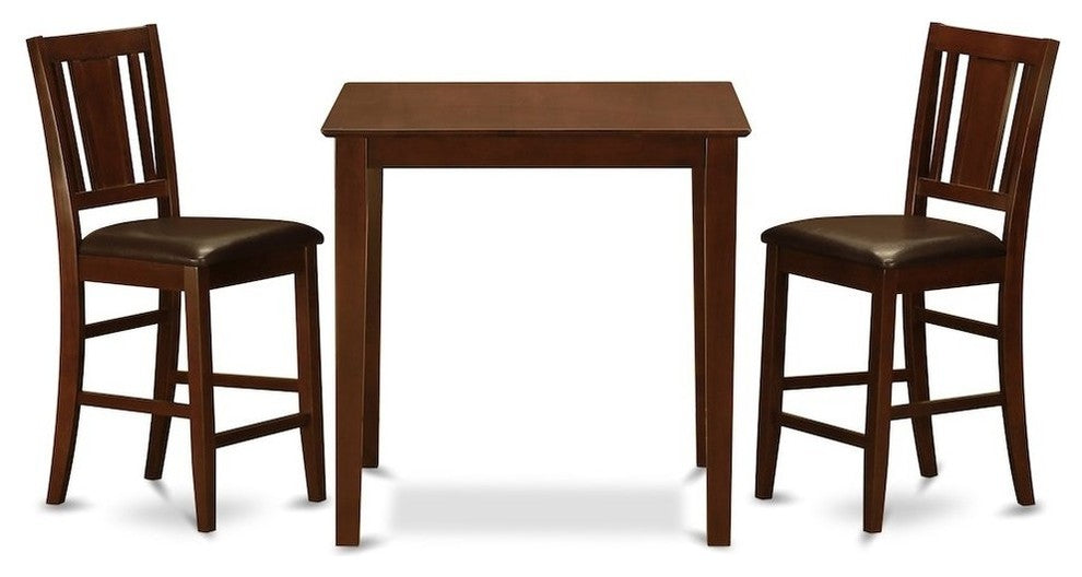 3-Piece Counter Height Table, Pub Table And 2 Dinette Chairs