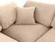 Comfy Upholstered U-Shaped Modular Sectional, Beige, 8-Piece: 4 Armless Chair, 4 Corner Chair, Velvet