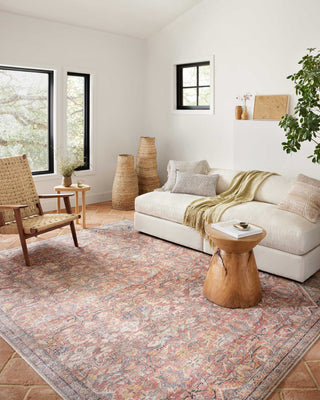 Loloi II Adrian Rust / Denim Area Rug, 18"x18" Swatch