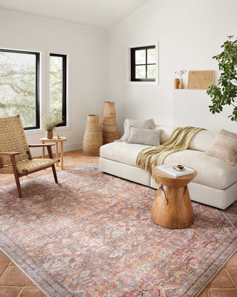 Loloi II Adrian Rust / Denim Area Rug, 18"x18" Swatch