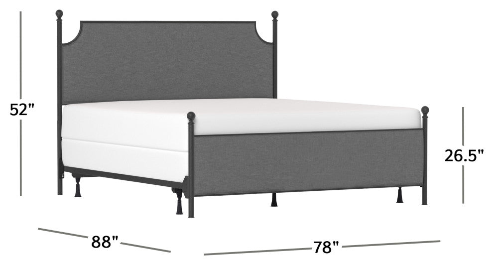 McArthur Metal and Upholstered Bed, Black, King