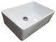 24" White Fireclay Farmhouse Apron Studio Bathroom Sink with Drain Kit