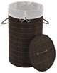 vidaXL Laundry Basket Laundry Hamper Dirty Clothes Basket Round Dark Brown