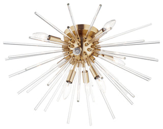 Maxim 28660CL Polaris 8 Light 25"W Semi-Flush Ceiling Fixture - Satin Brass