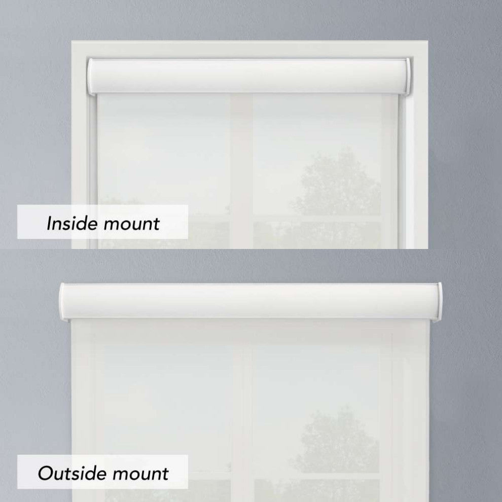 Linen Avenue Custom Cordless Cassette 5% Solar Roller Shade, 62Wx66HWhite