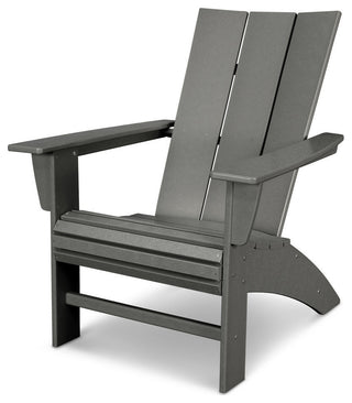 Polywood Modern Curveback Adirondack Chair, Slate Gray