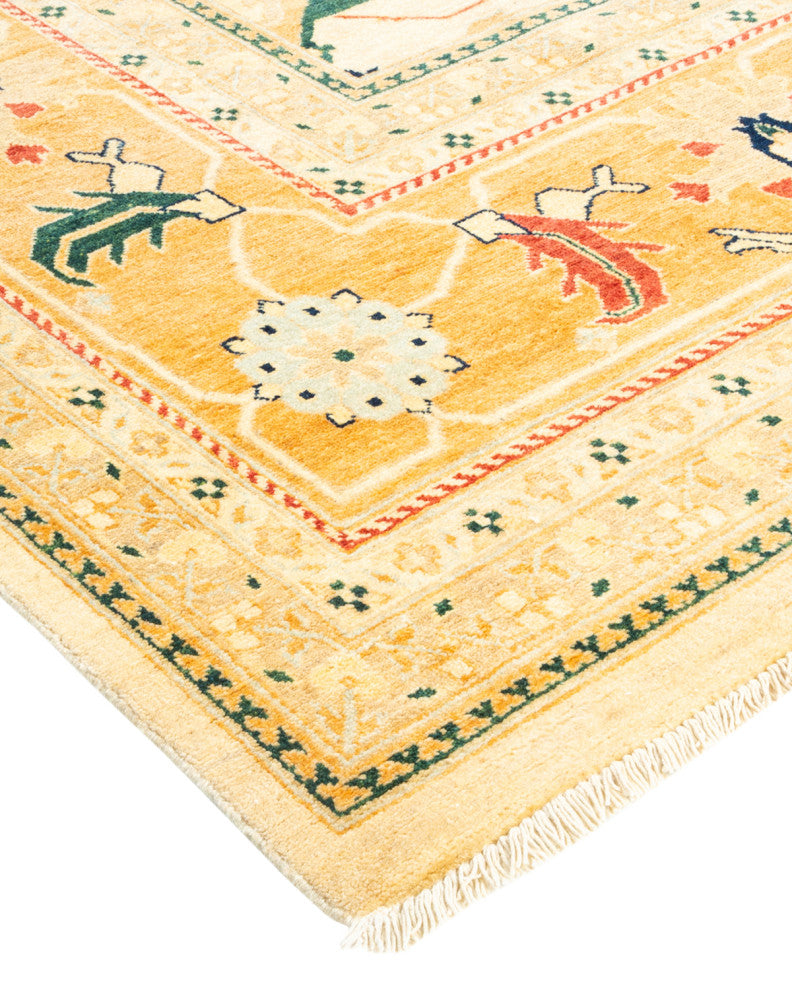 Eclectic, One-of-a-Kind Hand-Knotted Area Rug Ivory, 9' 1" x 12' 4"