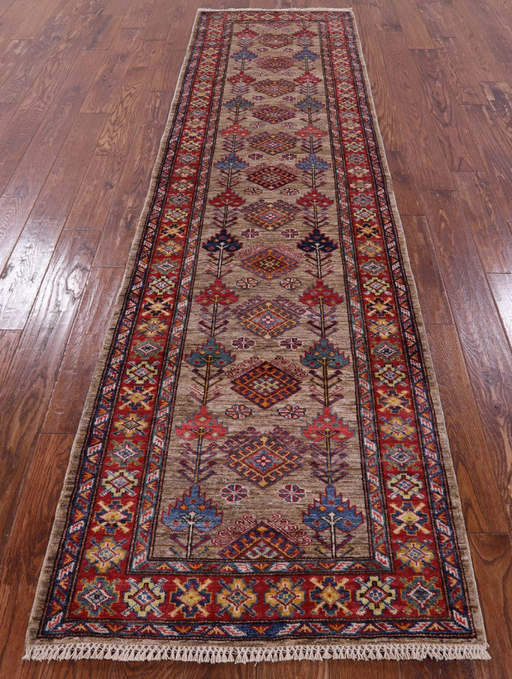 Super Kazak Hand Knotted Runner Wool Rug 2' 8" X 9' 10" Q7707