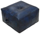 Geometric Handmade Leather Pouf (Recycled Foam with Fibre Fill) Black, [Square]21x21x12