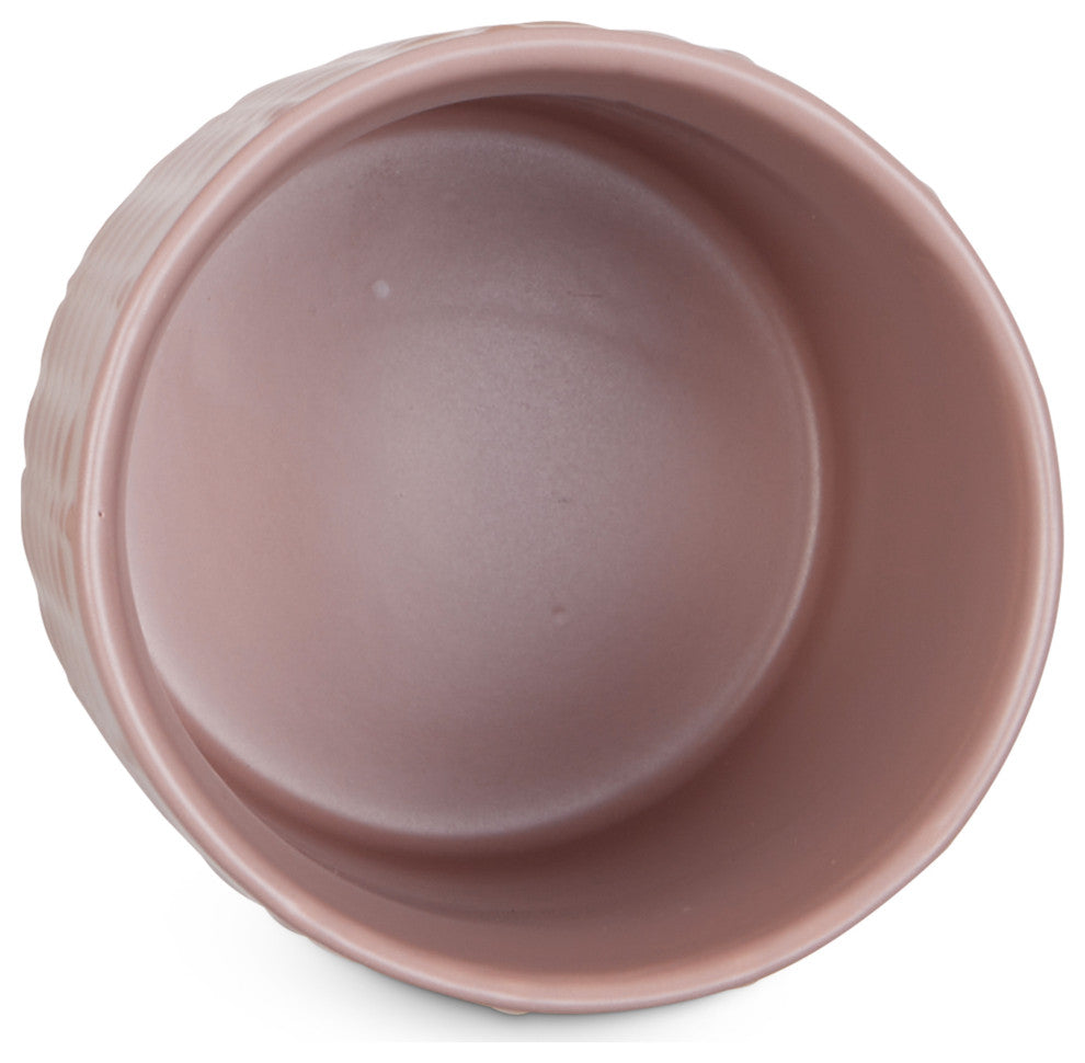 Pale Mauve Matte Retro Vine Texture Ceramic Canister (Set of 3)