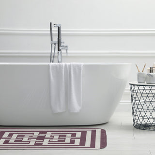34" x 21" Greek New Key Bathmat, Dusty Purple
