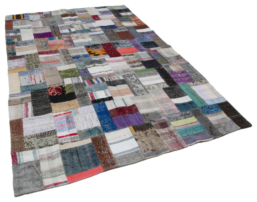 Rug N Carpet - Handmade Anatolian 6' 6'' x 9' 11'' Rustic Patchwork Kilim Rug